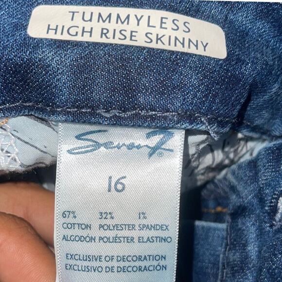 Seven7 Jeans Women Tummyless High Rise Skinny Plus Size 16 Stretch streetwear - Picture 4 of 4